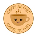 Caffeine free logo. Stamp or icon